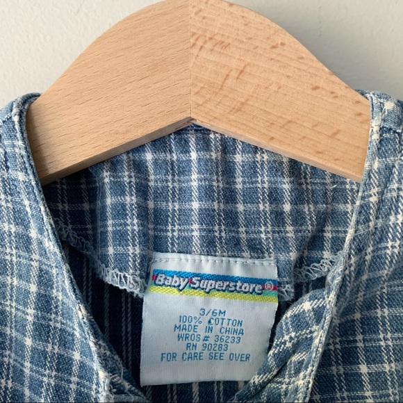 Vintage Baby Superstore Plaid Denim Jumpsuit - Picture 3 of 5
